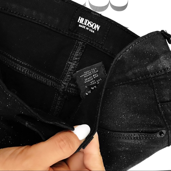 Hudson glitter skinny jeans in black - Picture 5 of 5